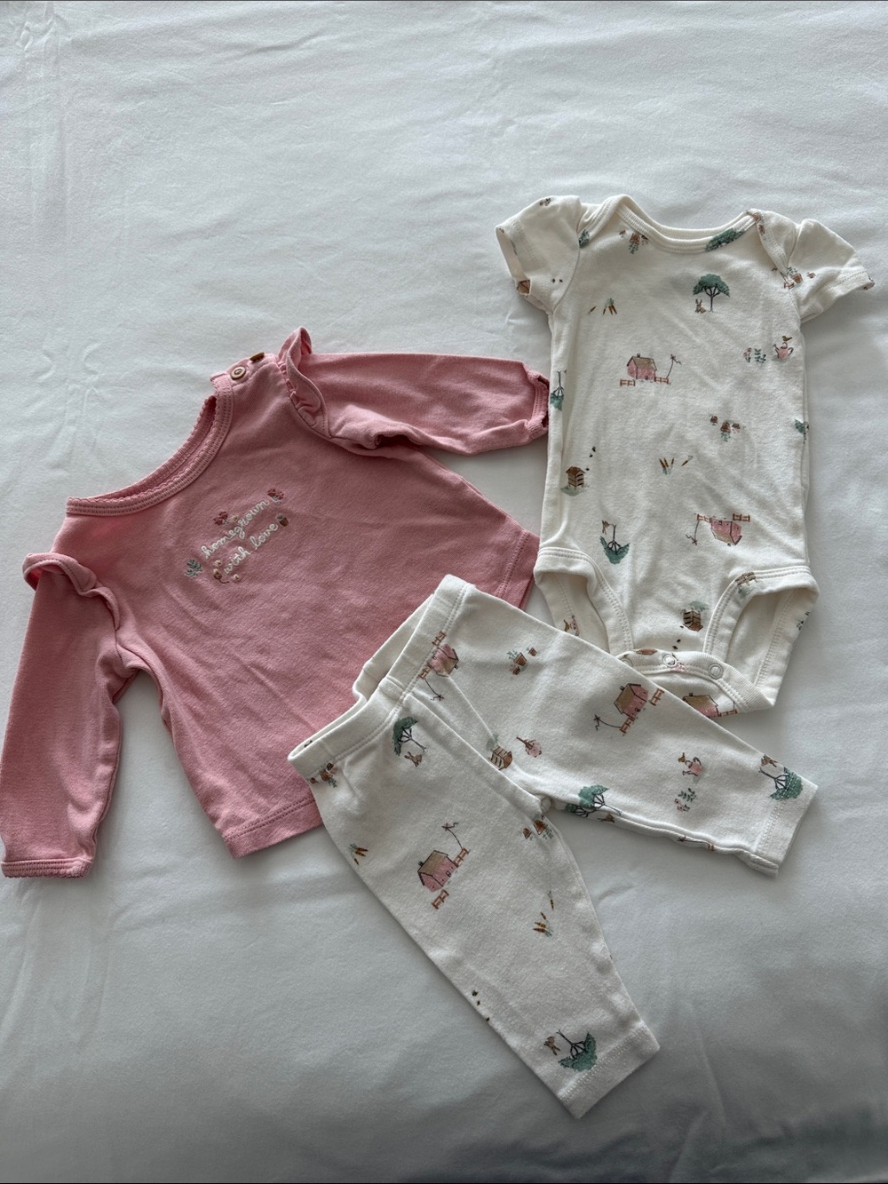 Carter's Pink & Cream Animal Print 3-Piece Set